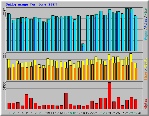 Daily usage for June 2024