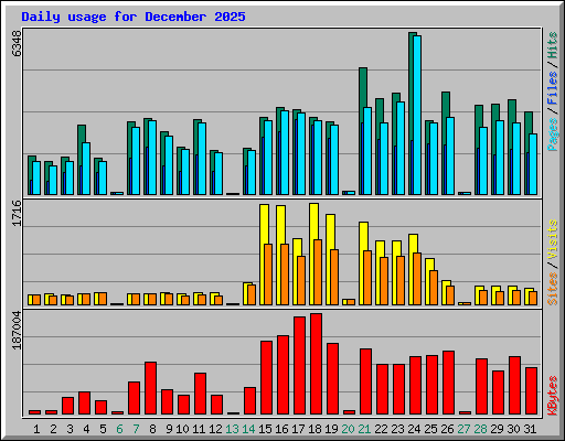 Daily usage for December 2025